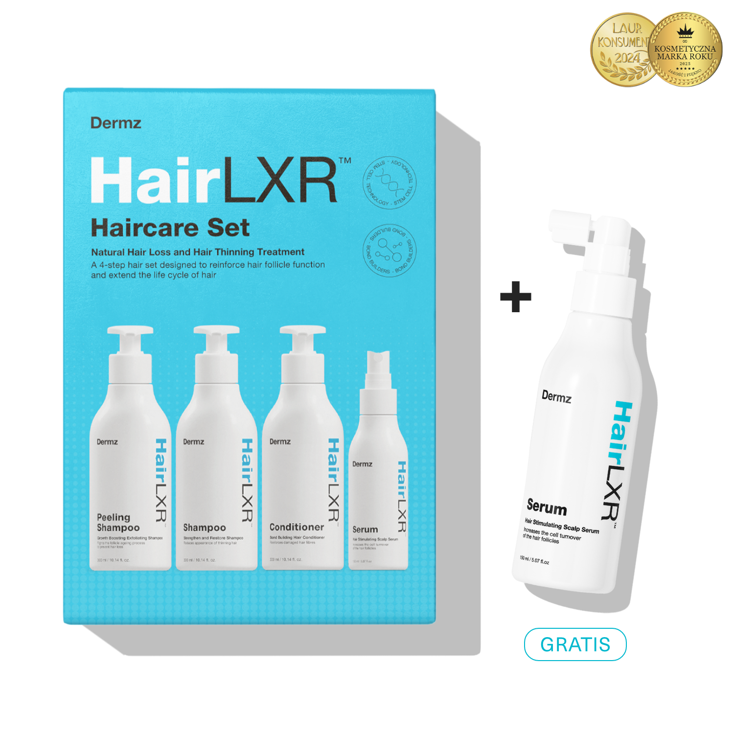 4-Stopniowy Zestaw HairLXR + Dodatkowe Serum