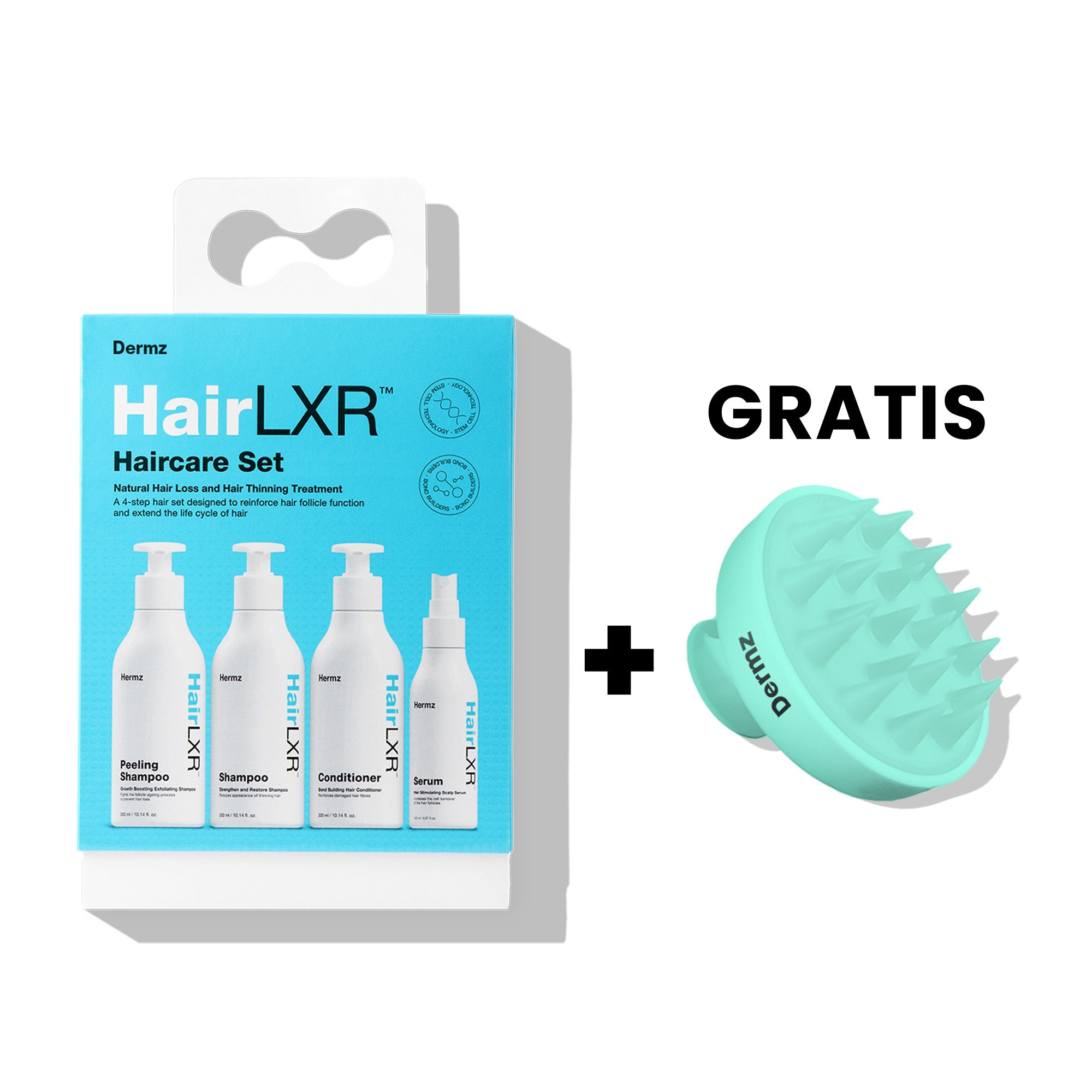 4-Stopniowy Zestaw HairLXR + Szczotka do Masażu