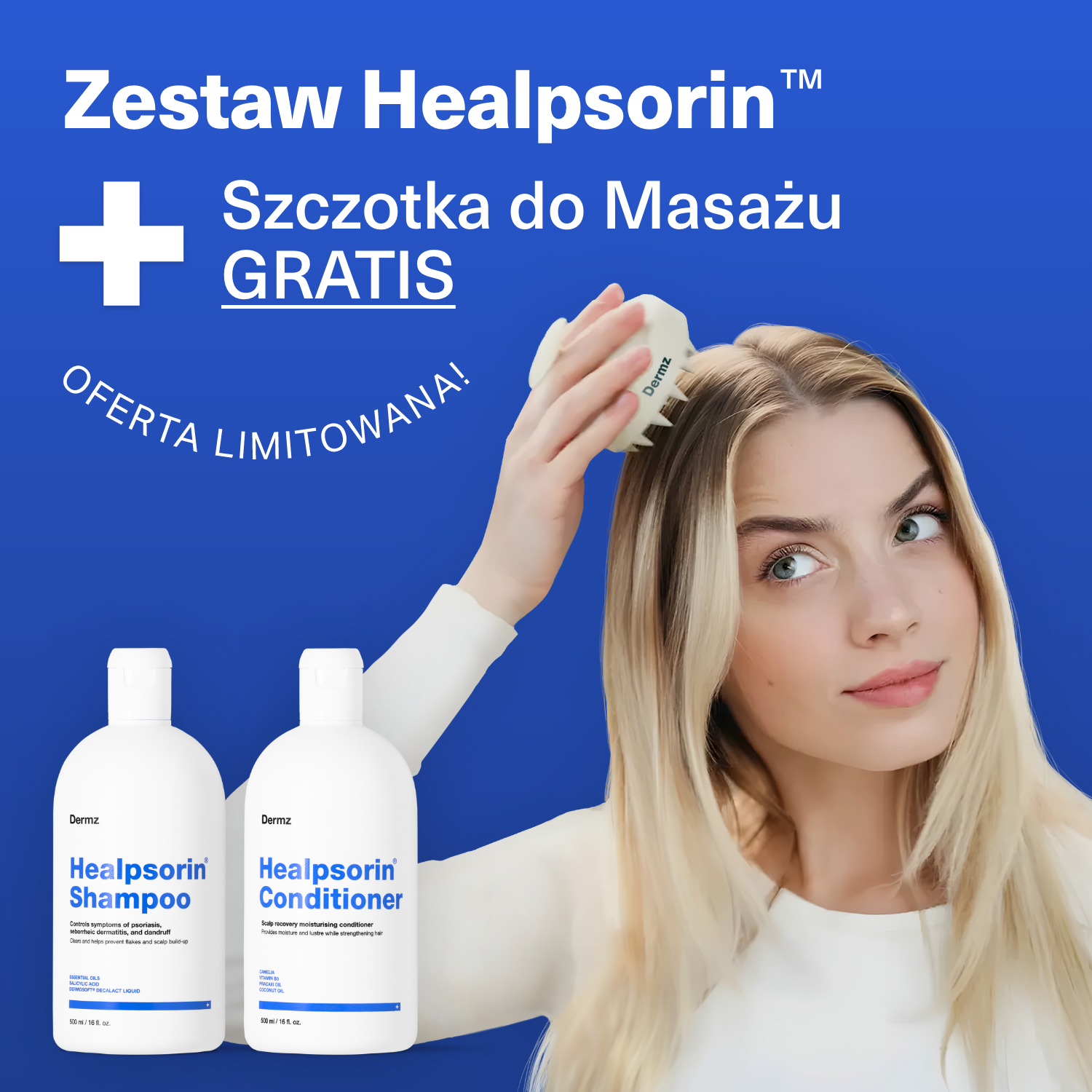 Zestaw Szampon + Odżywka Healpsorin [Szczotka Dermz Gratis]