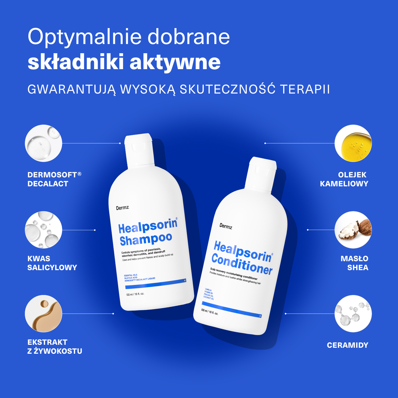 Oferta Specjalna: Zestaw Szampon + Odżywka Healpsorin (drugi szampon gratis)